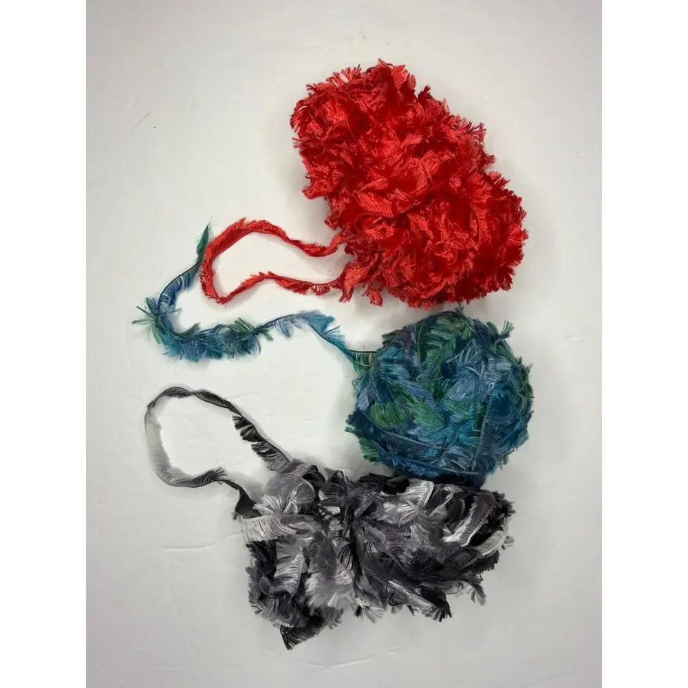 Mixed Lot 10 Oz Eyelash Fun Yarn Crochet Knit Craft DIY Gift Variegated